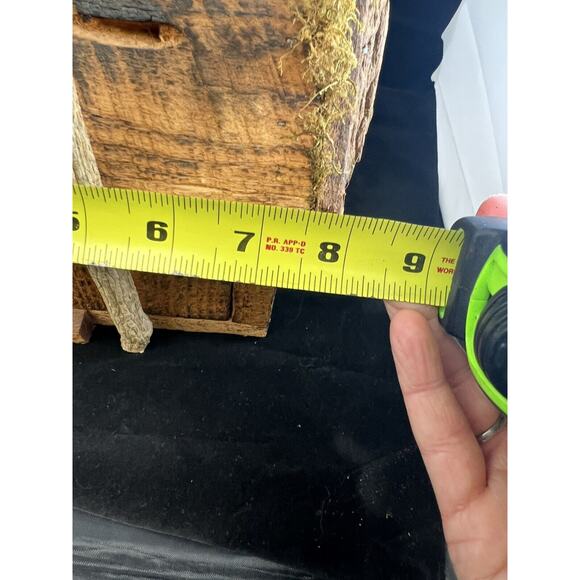 Vintage Rustic Primitive‎ Natural Wood &Decorative Bird House Church Moss - Picture 6 of 8